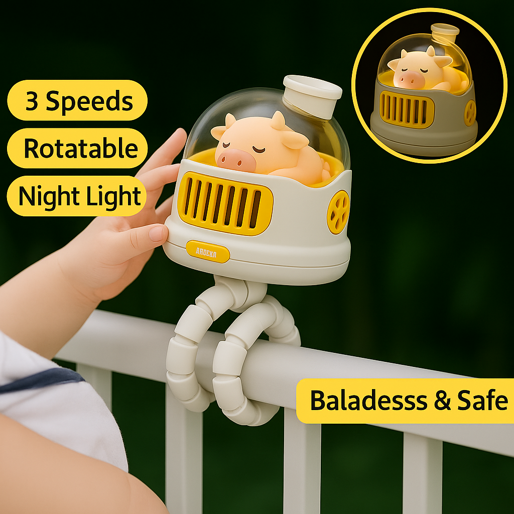 Vetra BabyBreeze - Baby Safe Bladeless Stroller Fan and Night Light