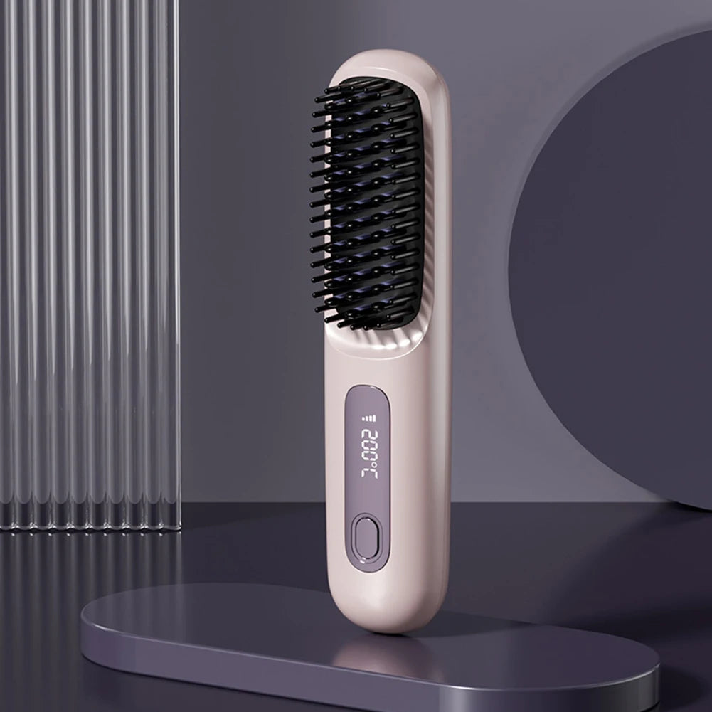 Vetra Pro Ionic Straightening Brush-  Ceramic Heating Hair Comb Wireless Portable Negative Ion Technology