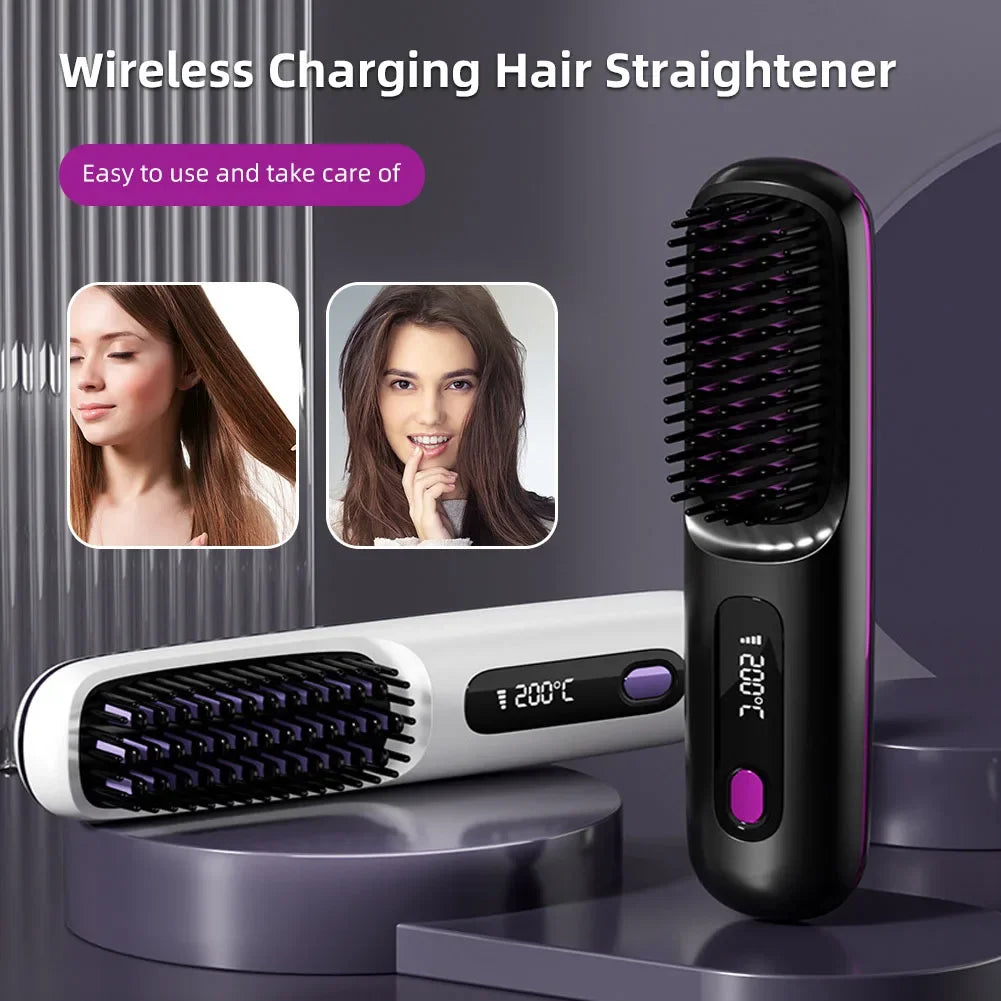 Vetra Pro Ionic Straightening Brush-  Ceramic Heating Hair Comb Wireless Portable Negative Ion Technologyslider_item_LDMb3W